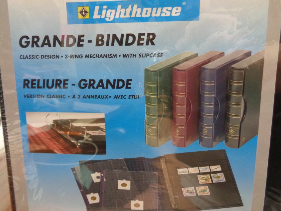 Lighthouse GRANDE Large 3-ring binder & case for Stamp album Collections NEW