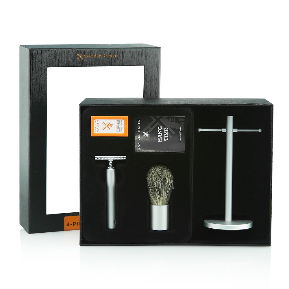 Van Der Hagen Hang Time Platinum Shave Set