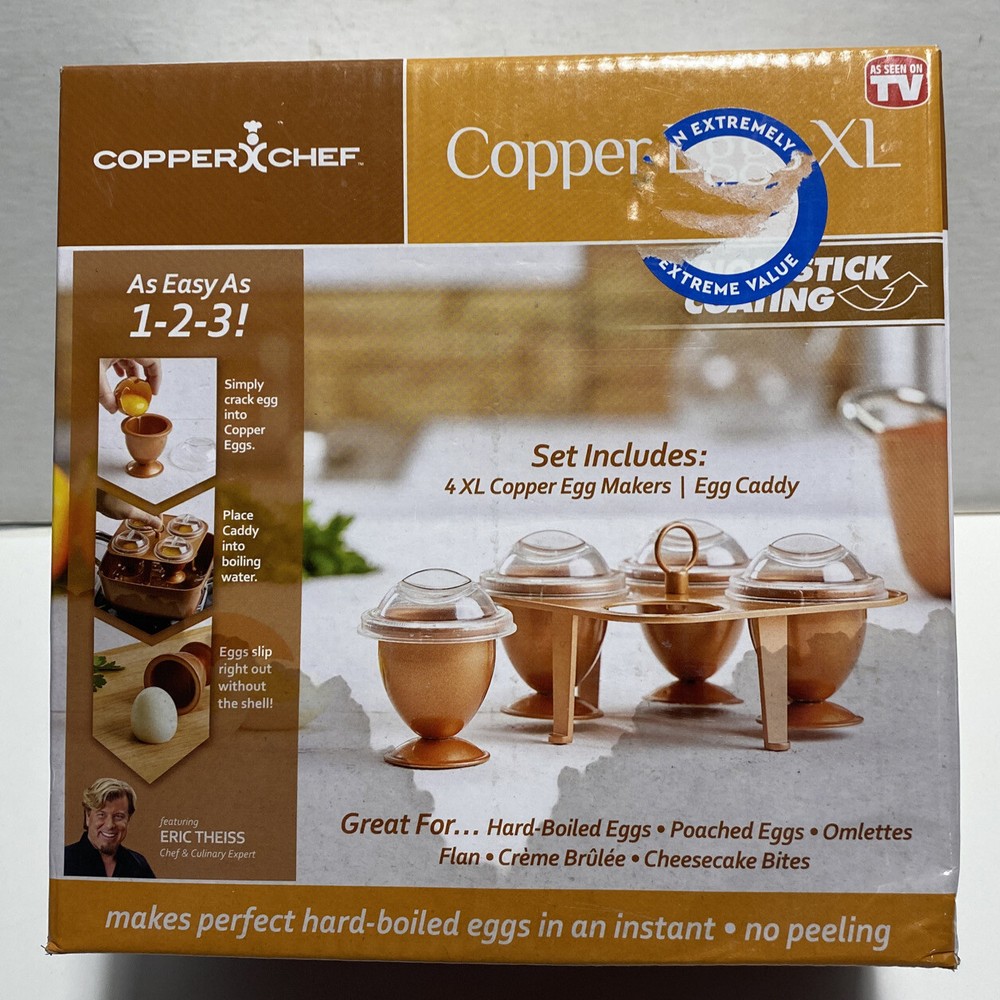 Copper Chef Copper Eggs XL With Non Stick Coating 4 XL Copper Egg Makers