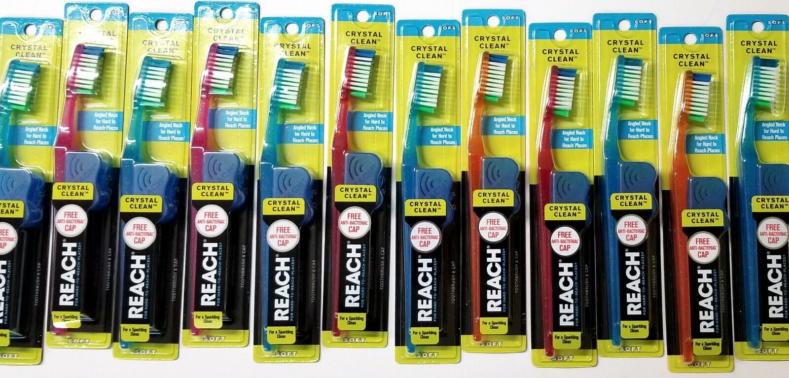 12 Reach Toothbrush Crystal Clean SOFT Bristles Toothbrushes - FREE SHIPPING