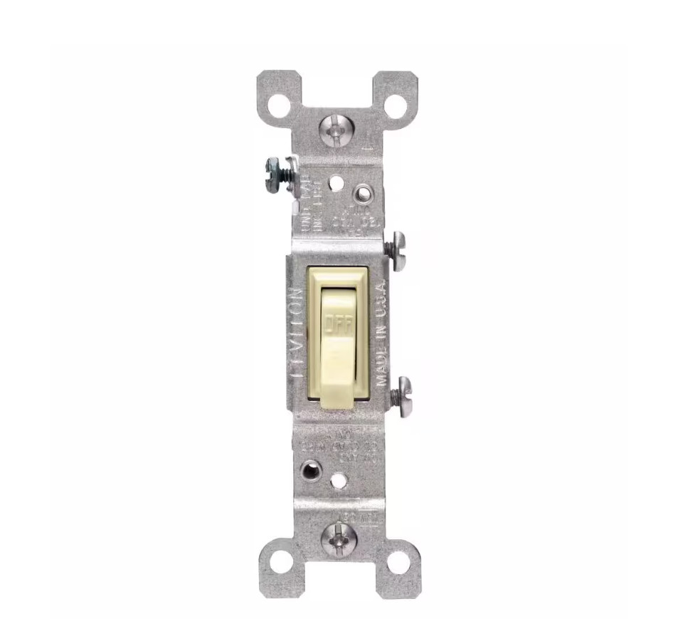 Leviton 15 Amp Single Pole Switch, Ivory (10-Pack)
