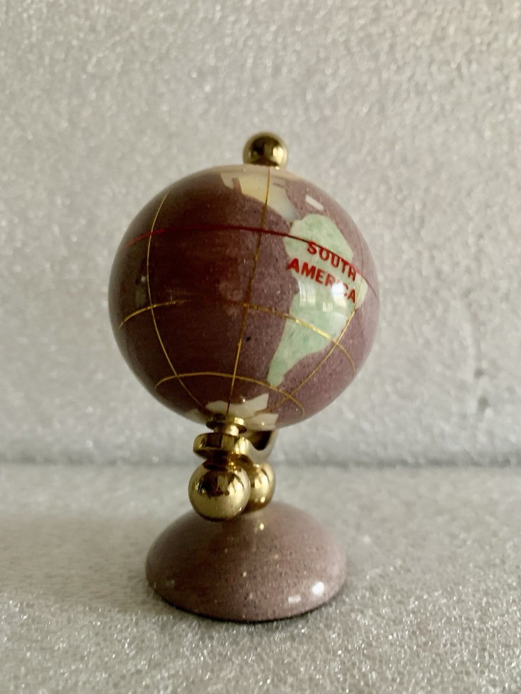 Vintage Miniature Desktop World Globe 3 1/2”