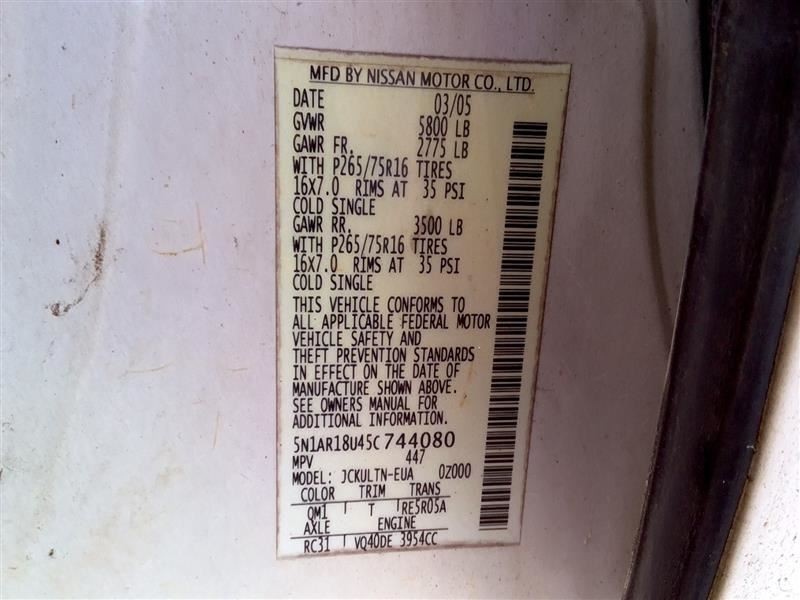 PATHFINDR 2005 Fuse Box Cabin 1036801411