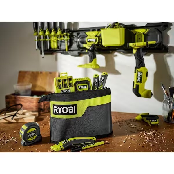 Ryobi Waterproof 12 In. Zipper Utility Pouch for Tools, Multi-Purpose Bag