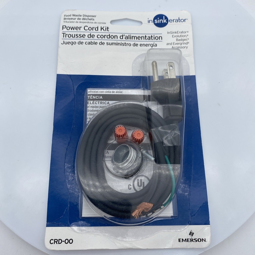 InSinkErator Evolution Power Cord Kit Badger Food Waste Disposer CRD-00 Emerson