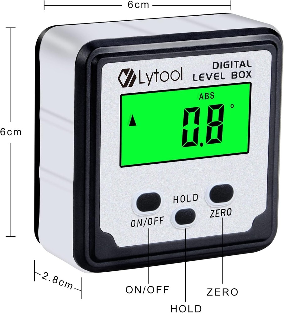 Digital Angle Finder, Angle Gauge Electronic Level Tool with Bubble Level and...