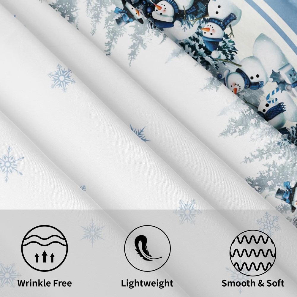 Kawani Winter Snowman Tablecloth Round 60 60" (Round), Trees