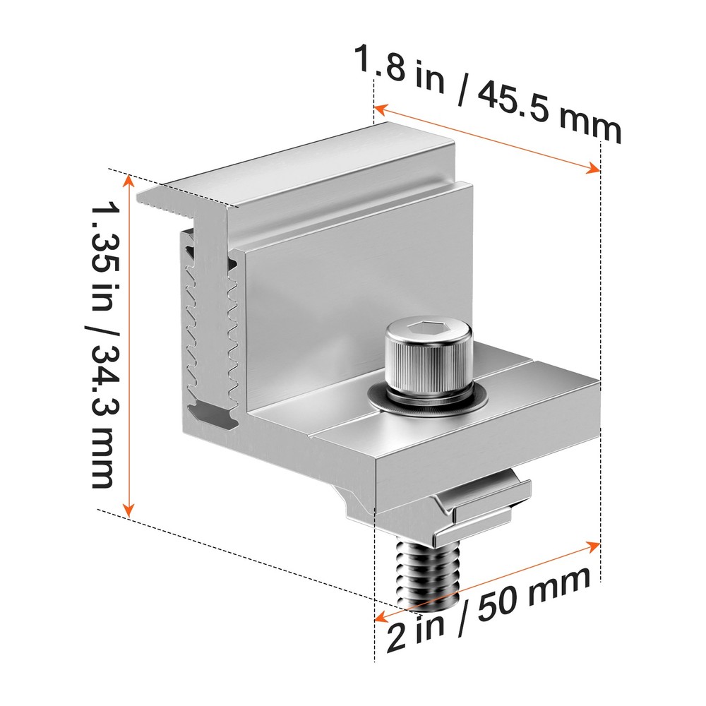 Uimoso Solar Panel Z Mounting Bracket 35-50mm Adjustable Bracket Clamps 40PCS