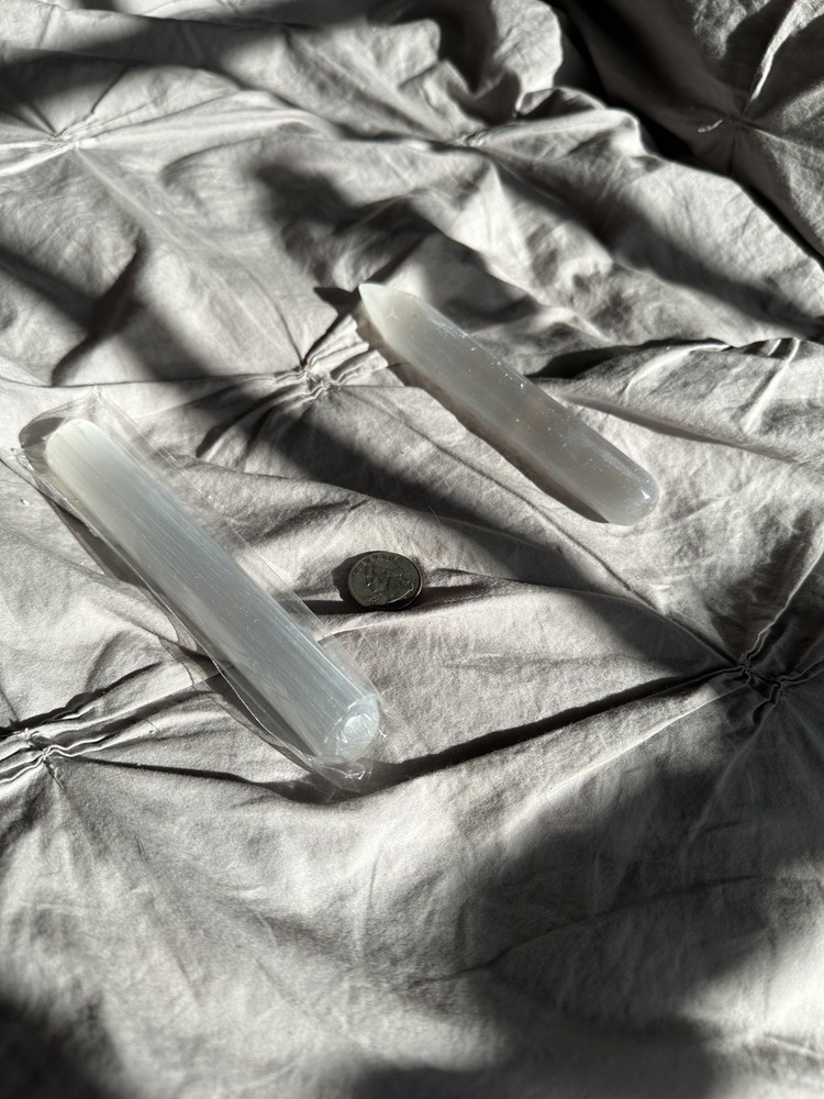 Selenite Wands/sticks. Rounded or Pointed