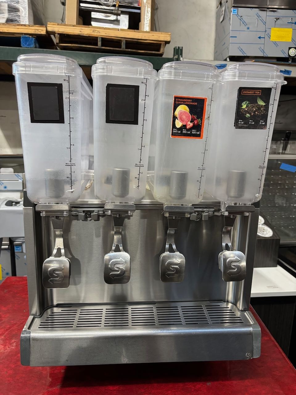 4 Flavor Refrigerated Beverage Dispenser Drink Fountain Bubbler Crathco #4419