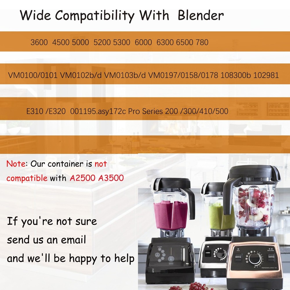 Blender Pitcher 64oz Low-Profile, Compatible with 64 Ounces, Reddish-Maroon