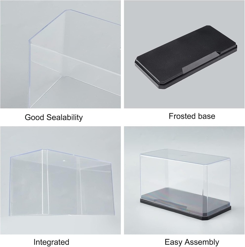 Clear Plastic Display Case 7x3.5x4 Inch Display Stand Box Self-Assembl Displa...