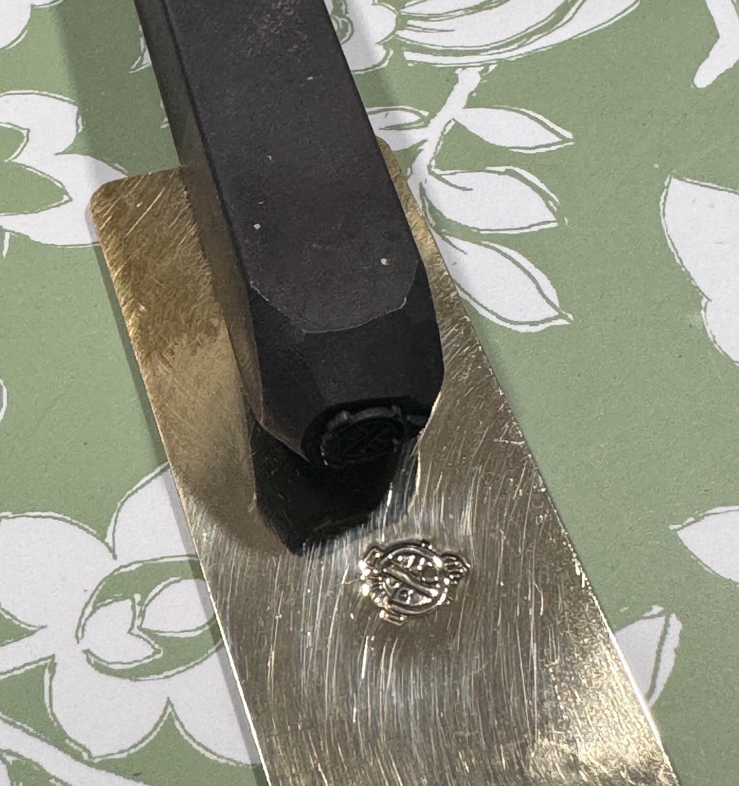 WWII 7/32 US Ordnance Department Crossed Cannon Inspector Cartouche Steel Stamp