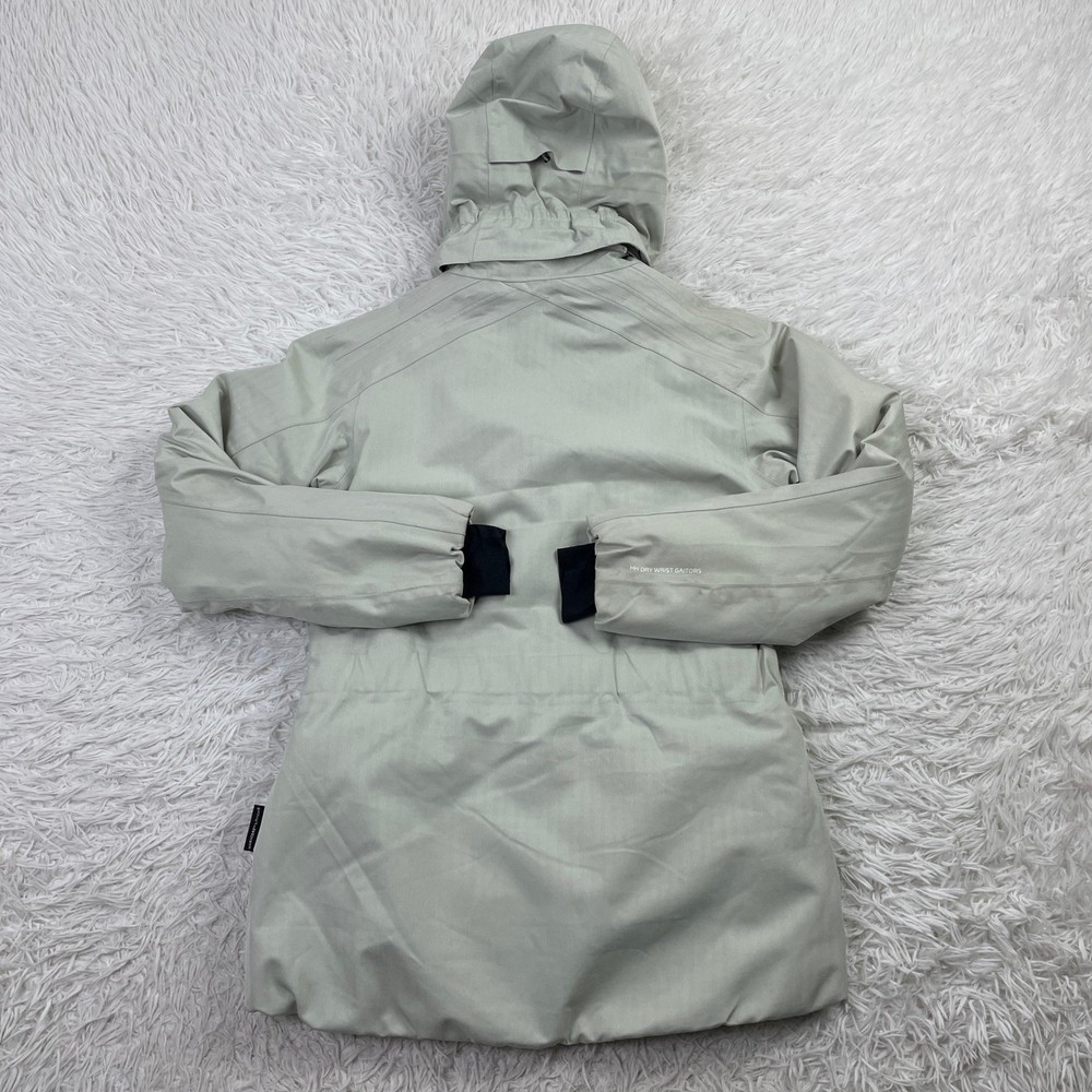 Helly Hansen Jacket Womens Medium Gray Double Collar Hooded Helly Tech Insulated