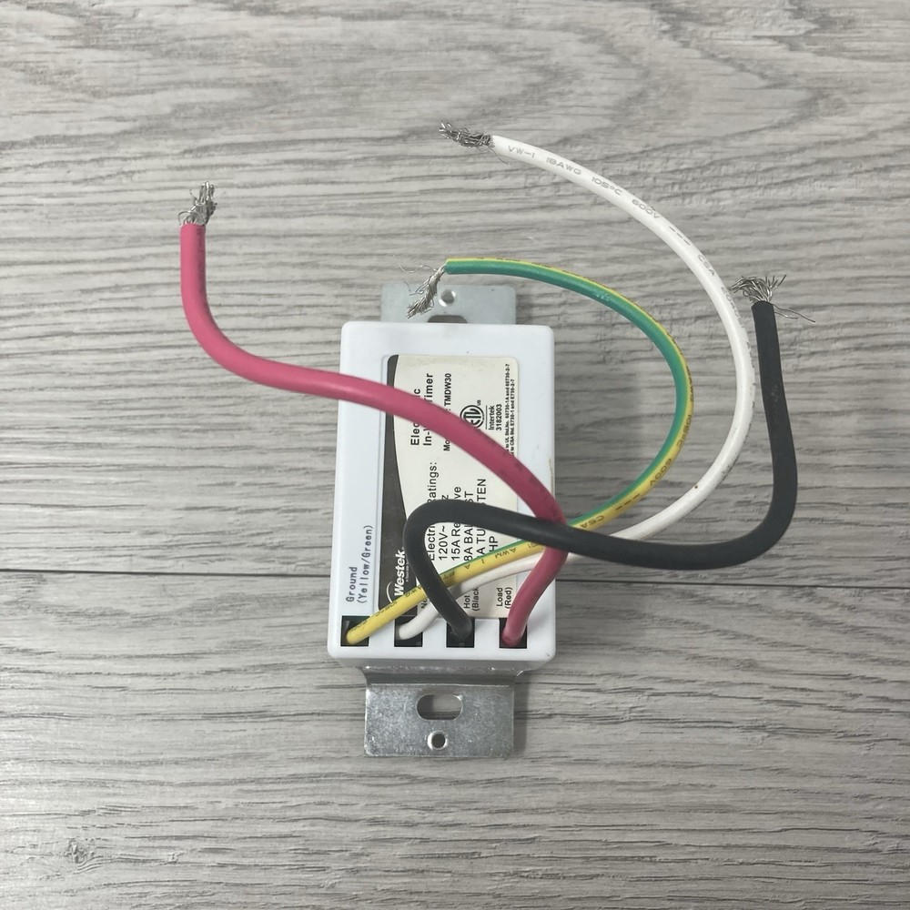 Westek TMDW30 Hardwire Indoor Digital Wall Switch Timer White Program Lights