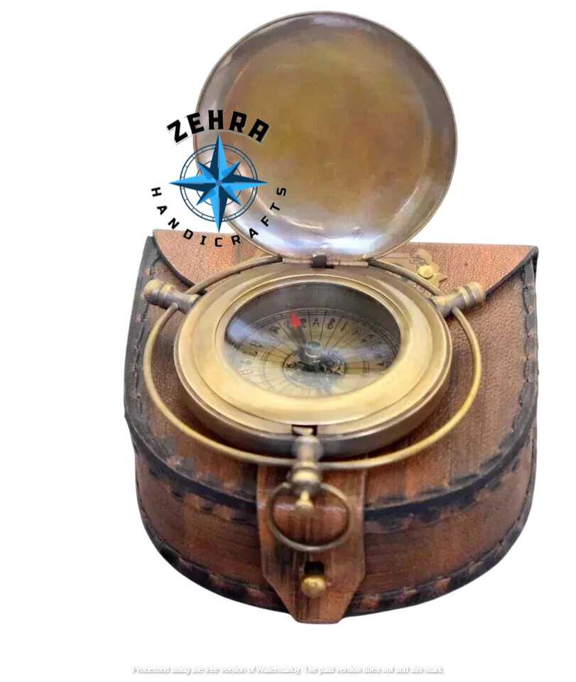 ZEHRA Antique Brass Compass Original Aethalometer Symbol reader Truth case Gift