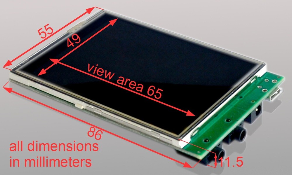 EVOR04-slim: Color LCD audio analyzer, VU meter, Oscilloscope, Spectrum