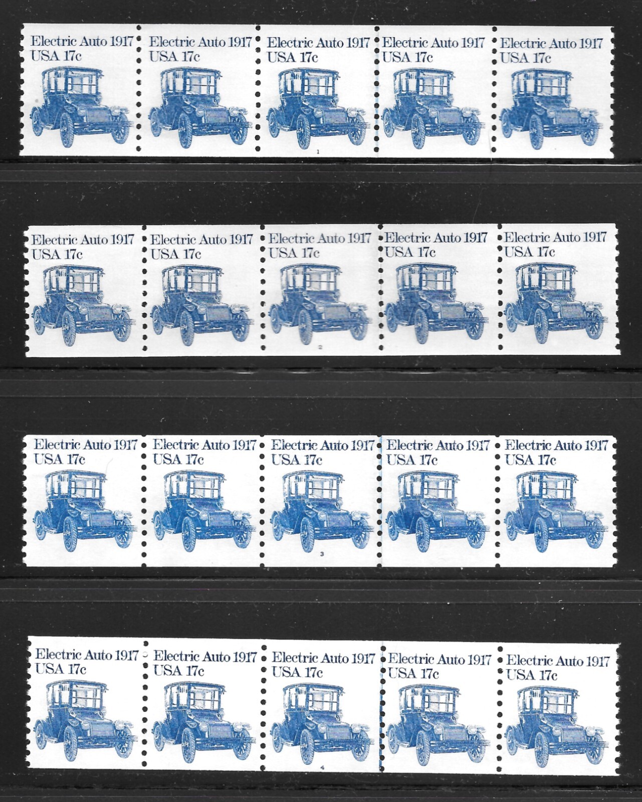 Scott # 1906-1906a 17c Auto PNC5s, Complete SET of 22, QUALITY! Cat.-$377.75