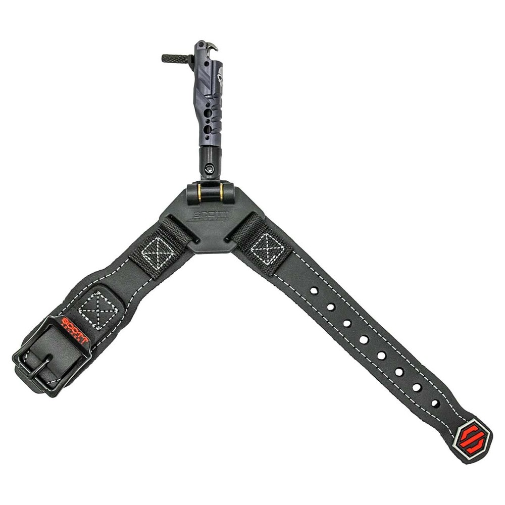 Scott Ghost Archery Release Hook Style Swivel Stem Leather Wrist Strap 4006BS-BK