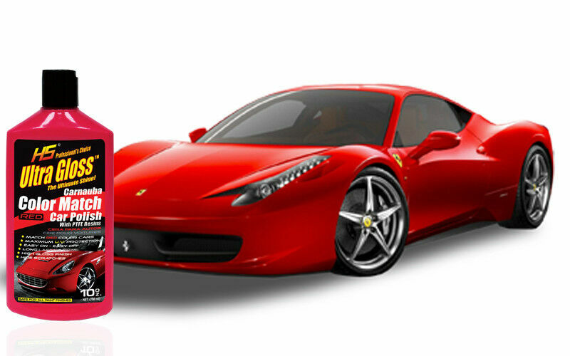 HS Red Car Polish Liquid Wax Long Lasting Protection Boat RV's Wax 10 oz.