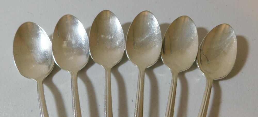 HOLMES & EDWARDS "ROMANCE" SILVERPLATE (6) TEASPOONS 6 1/8" NO MONOGRAM