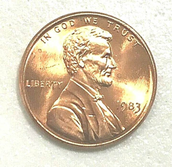 1983 P D S LINCOLN CENT CHERRY RED FROM MINT ROLLS, DCAM PROOF from PROOF SETS