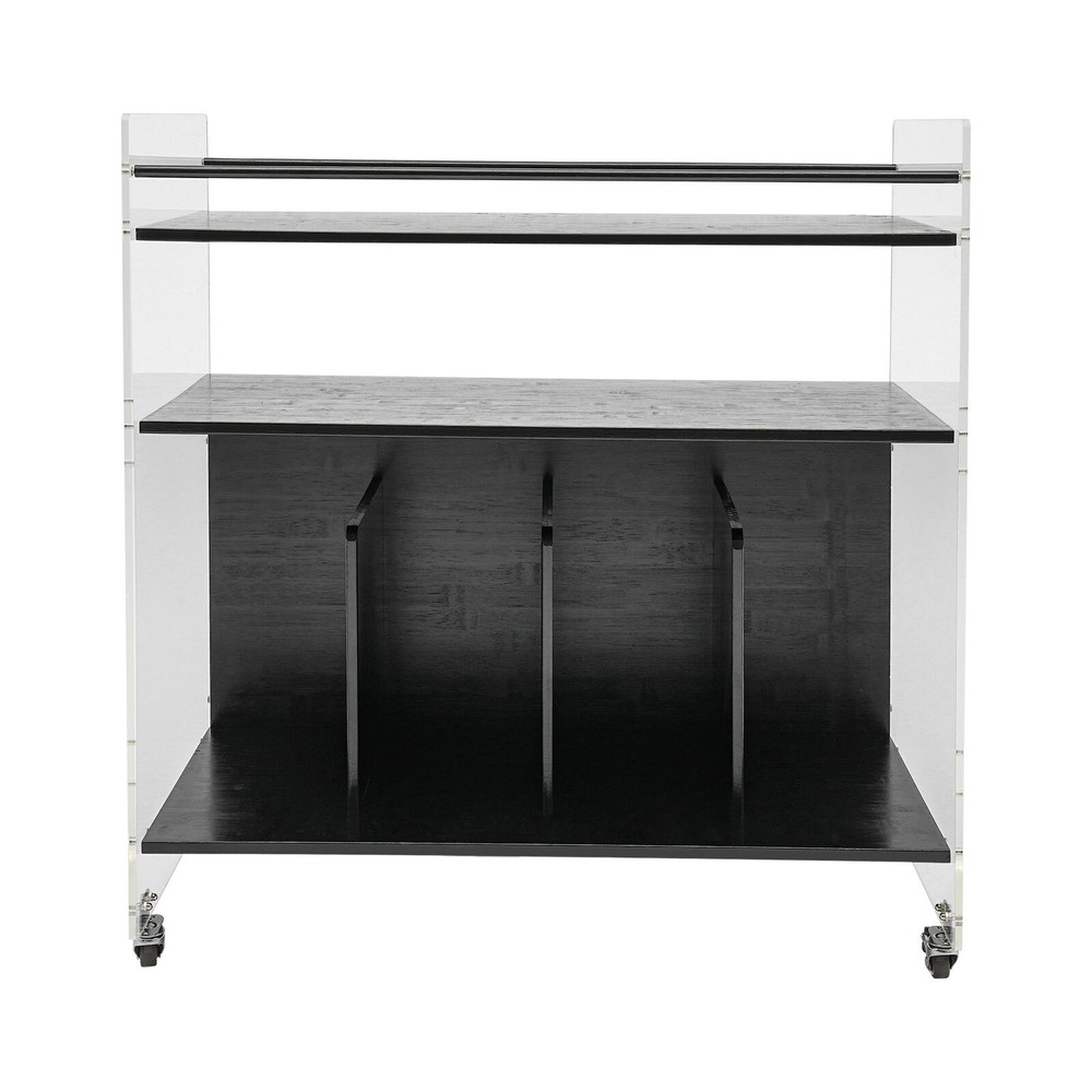 Acrylic End Table,Rectangle Side Table, Bamboo Acrylic Modern End Table