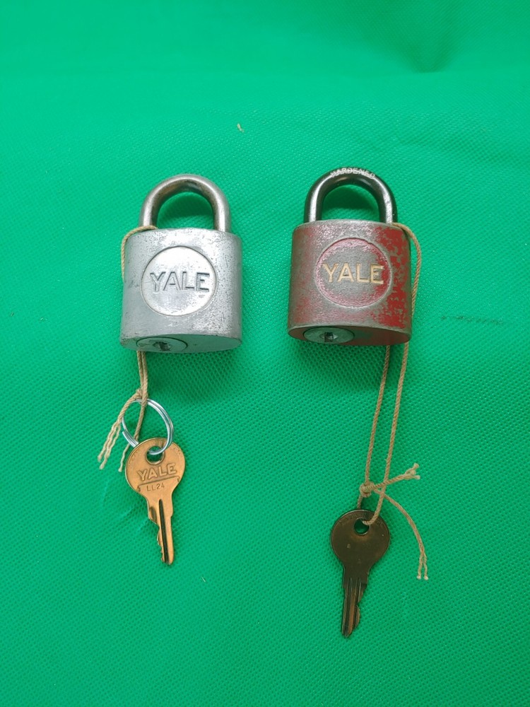 2. X Vintage Yale Padlock With Original  Key