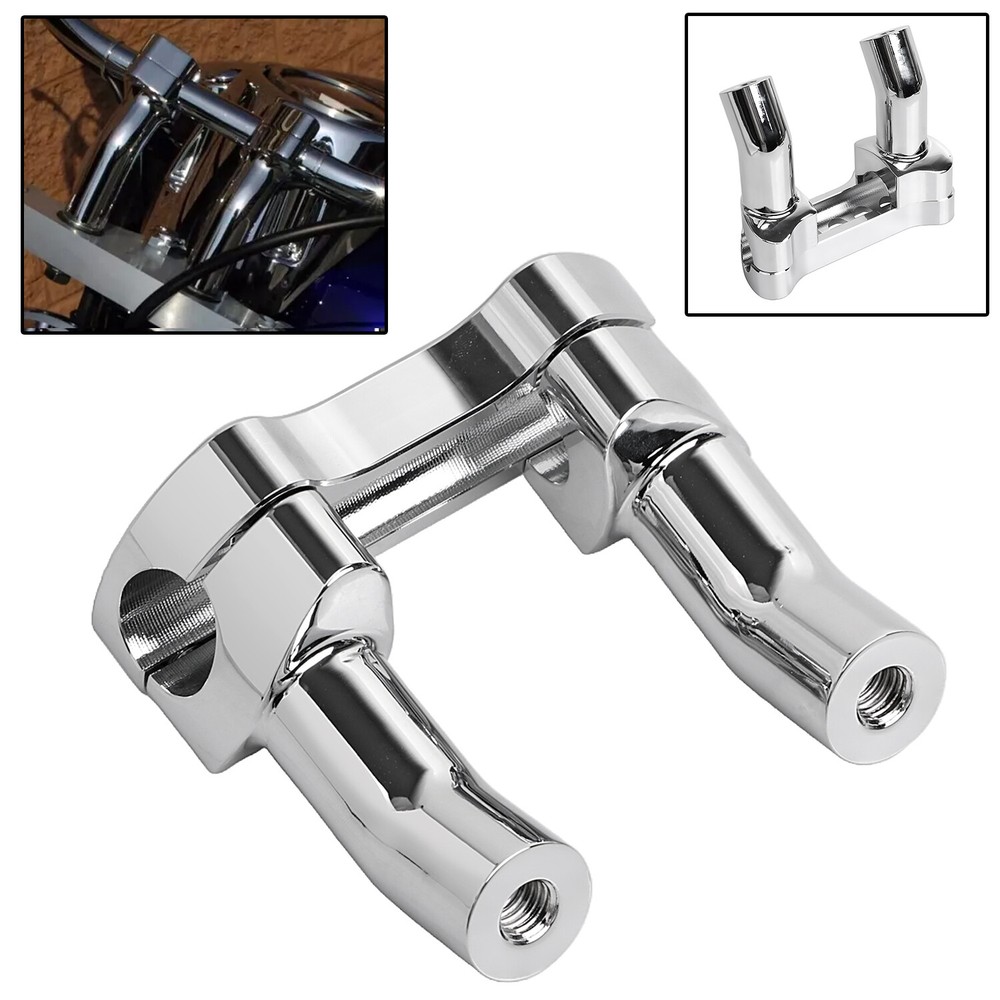 Chrome 4" Handlebar Riser Top Clamp For Harley Heritage Softail Road Glide FLTR
