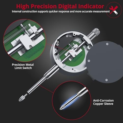 Digital Dial Indicator 1inch/0.0005inch LCD Display Electronic Dial Test