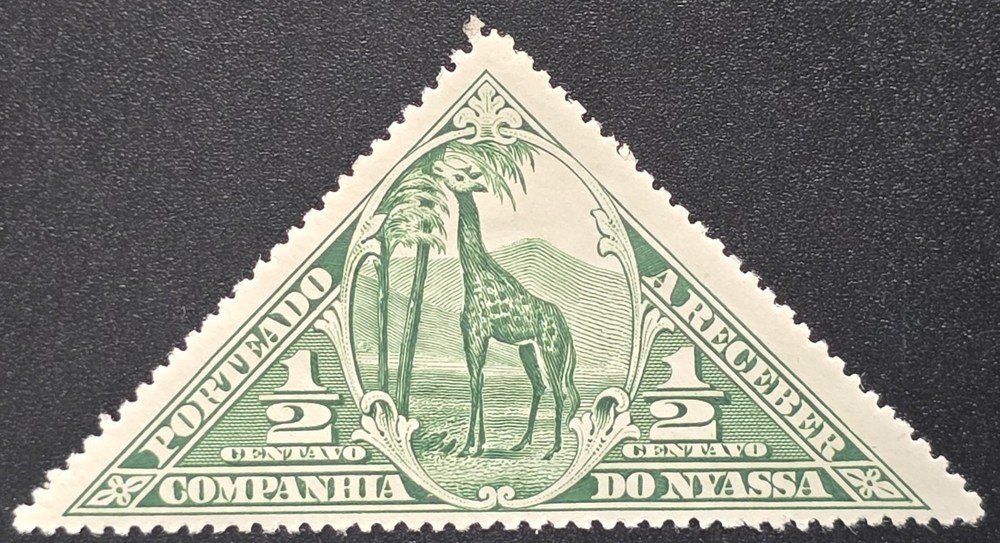 Nyassa - 1911 Scott J1 Giraffe ½ Centavo Triangular Postage Due - Stamp