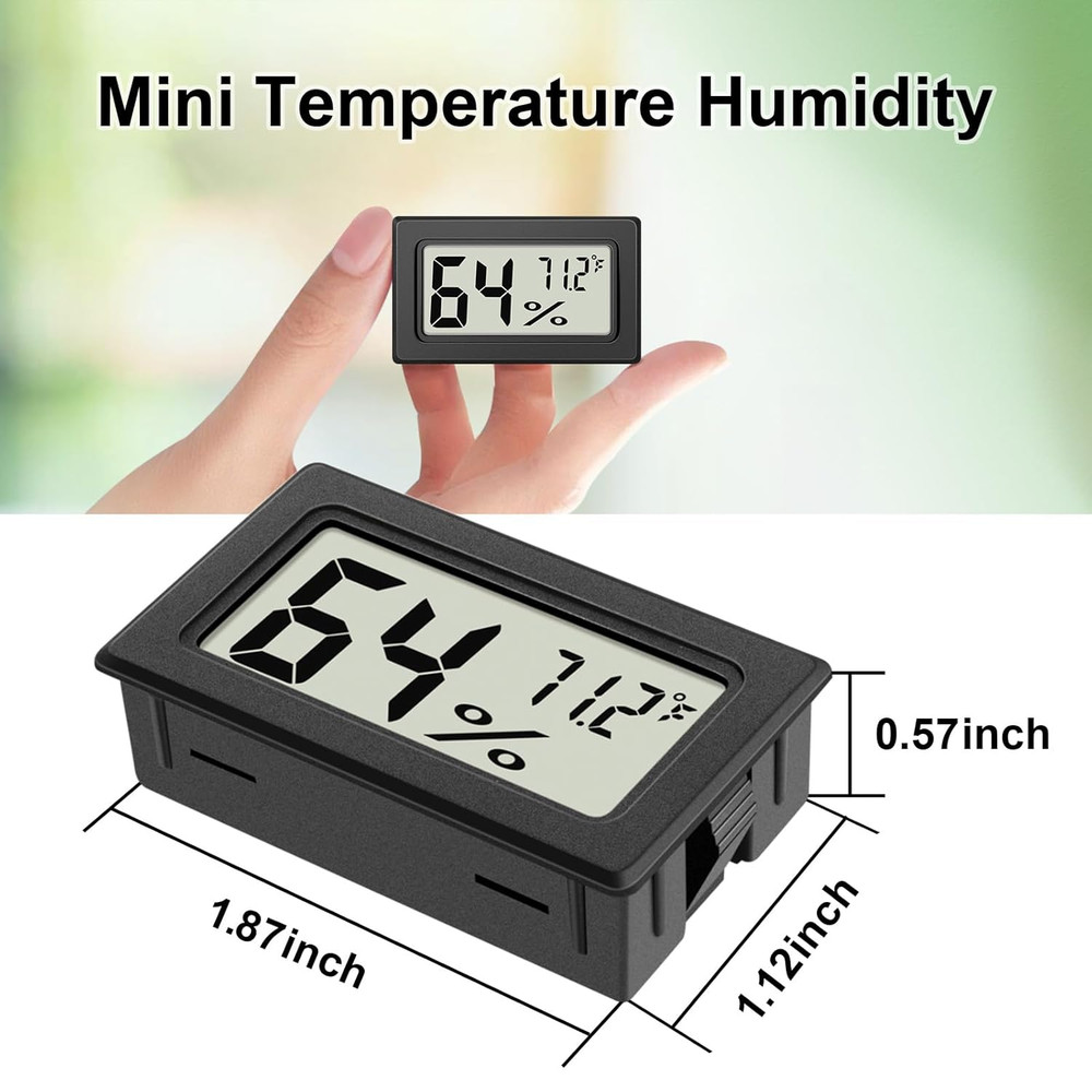 -Pack Mini Hygrometer Indoor Humidity Meter, Mini Digital Thermometer Humidity G