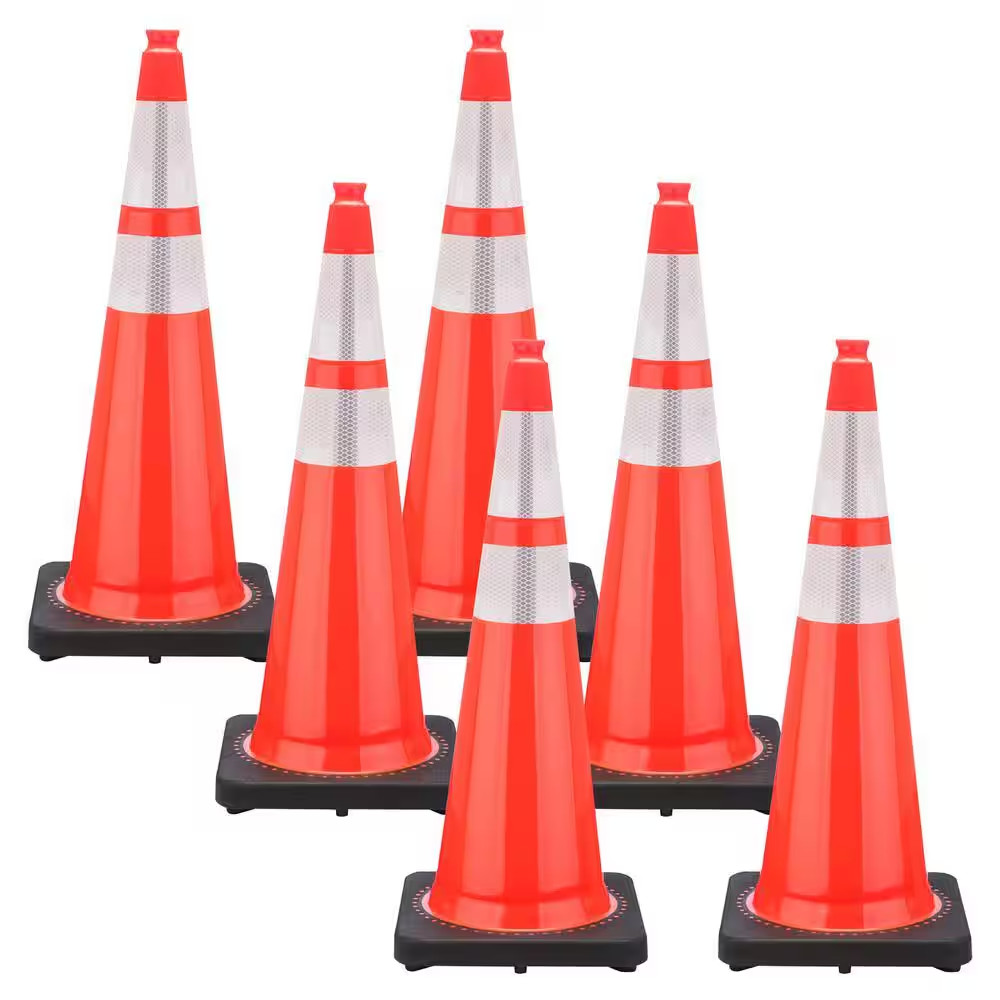 36 In. Traffic Orange Reflective Traffic Cones