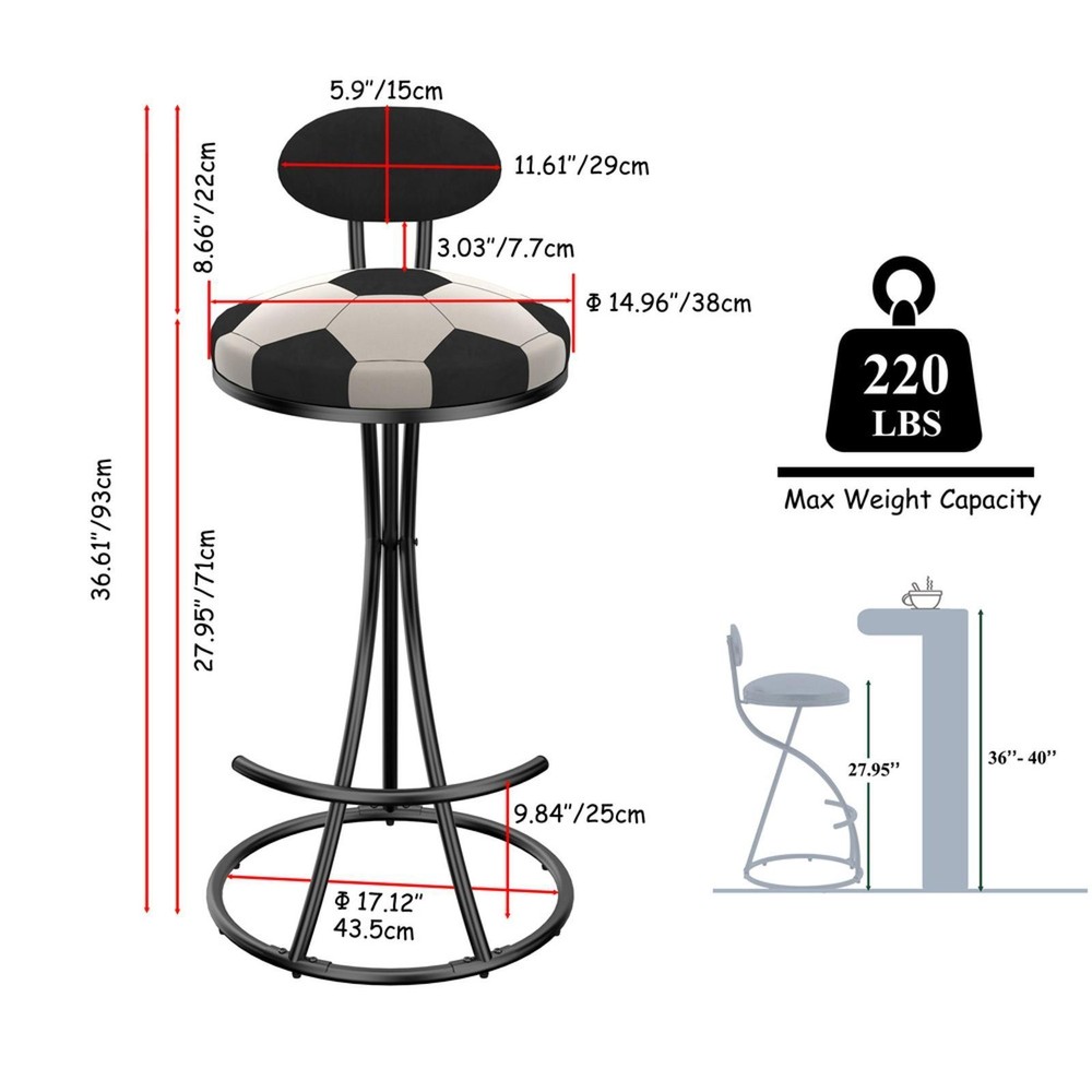 Velvet Barstools Set Modern Upholstered Counter Stools with Backrest for Kitchen