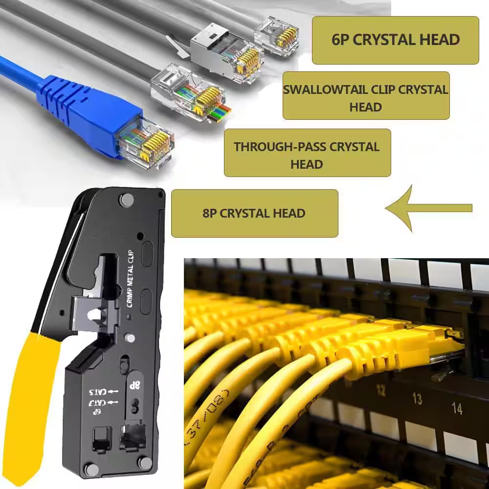 102-Piece Ethernet Crimping Tool Set with Punch down Stripper Cable Tester Conne