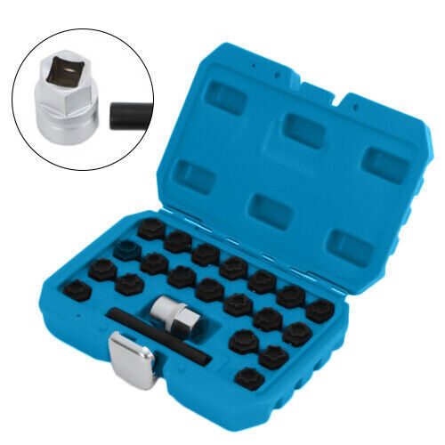 22pcs Universal Wheel Locking Key Socket Wheel Rim Lug Nut Master Removal Tool