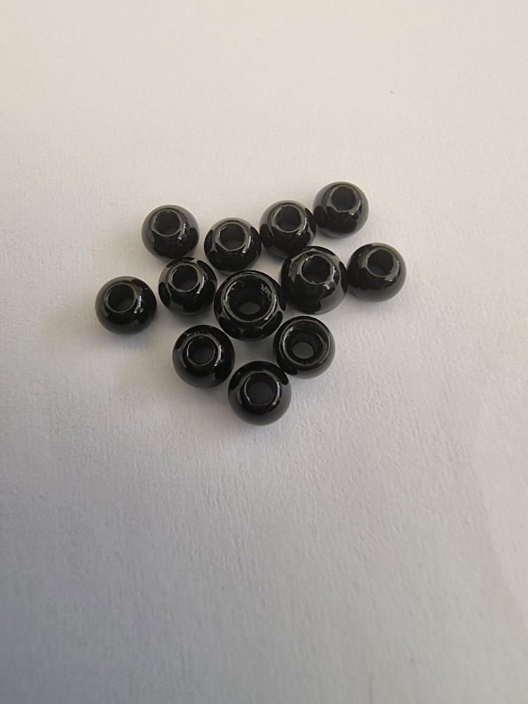 Fly Tying Materials 100 Packs 4mm Painted Black Countersunk Brass Beads.