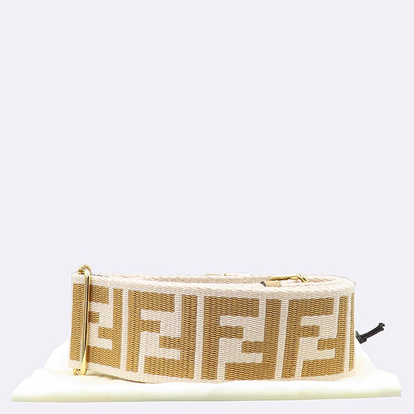 Fendi FF Logo Canvas Shoulder Strap Bag
