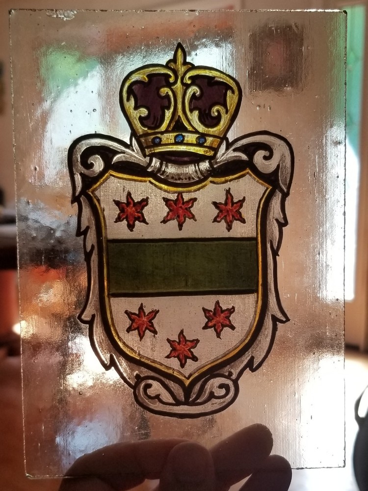 Victorian 19th Century Stained Glass Window Panel "