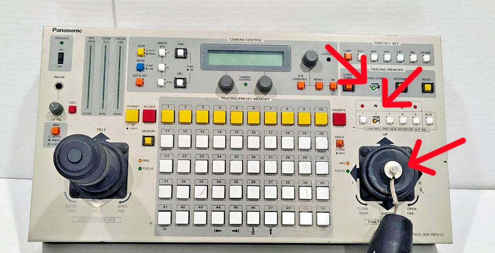 Panasonic Multi-Function Control Panel AW-RP605/AW-RP615 Pan/Tilt/Zoom Untested