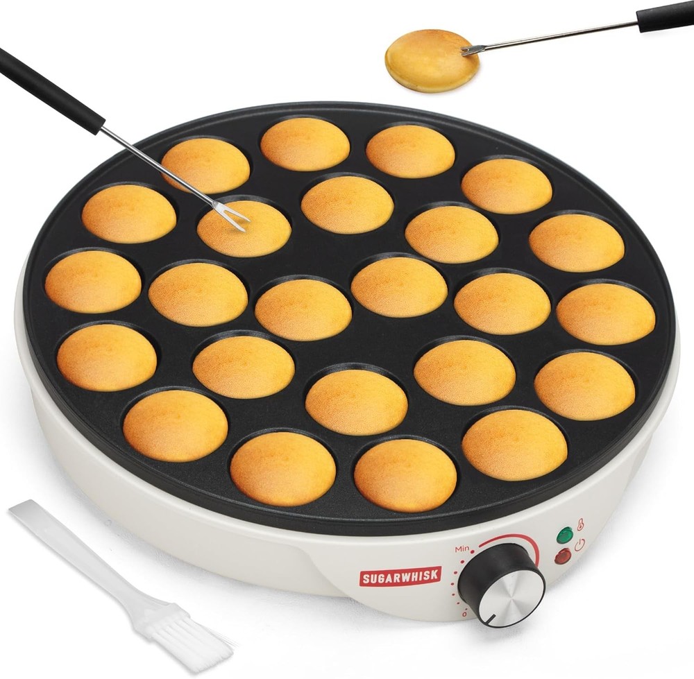 24 Slots Mini Pancakes Maker Poffertjes Maker Pan Thin Ebelskiver Aebleskiver
