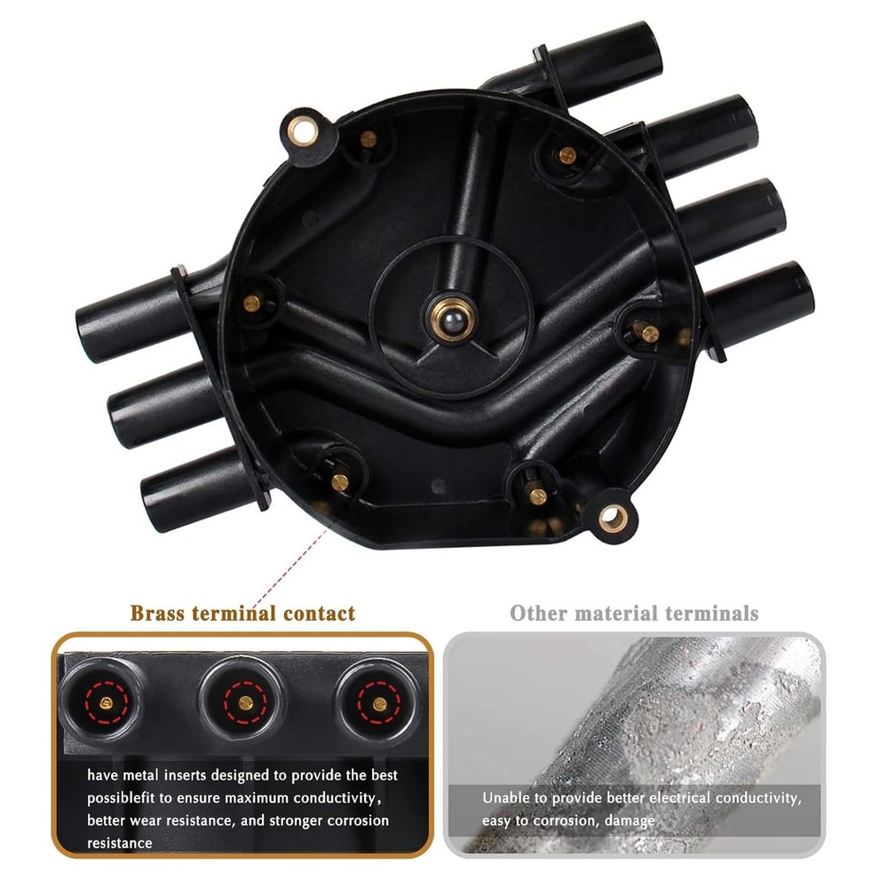 Distributor Cap & Rotor Kit Brass Terminals for Chevy GMC 1995-2007