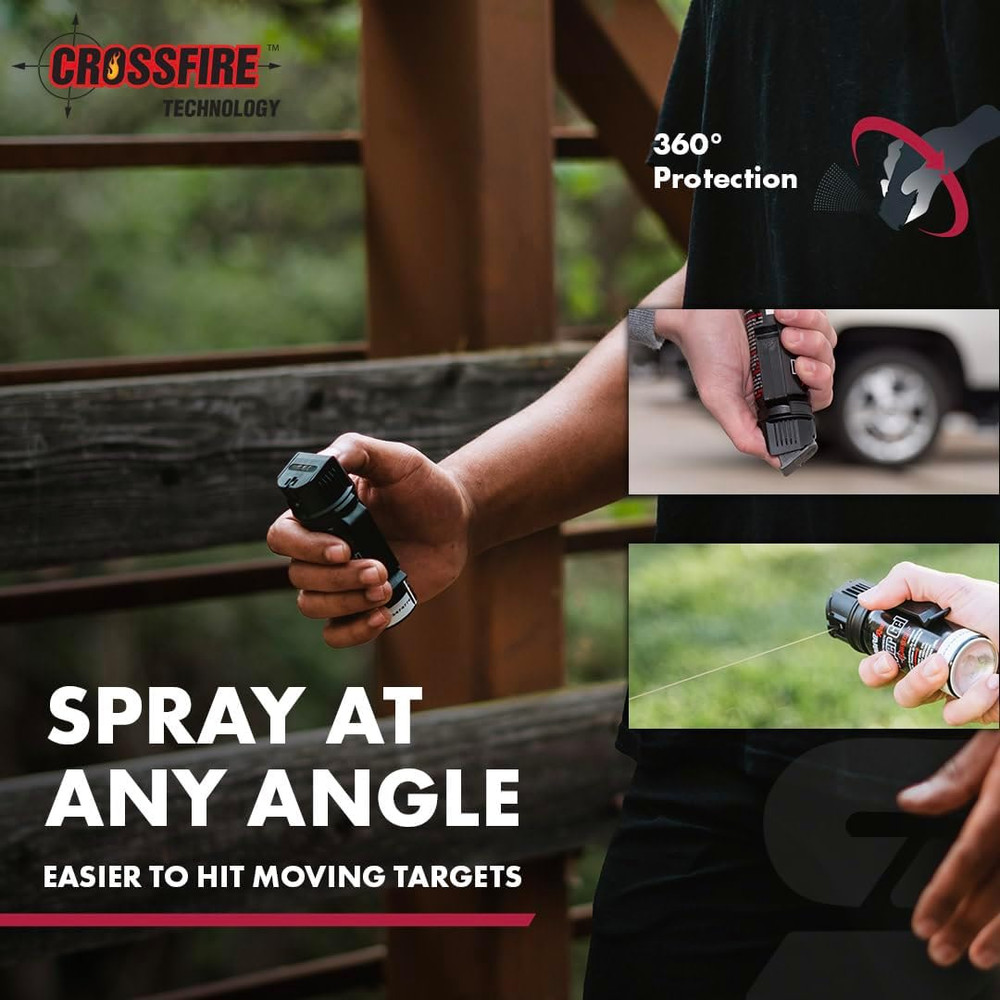 SABRE Crossfire Pepper Gel, Deploys at Any Angle, Maximizes Target Acquisition a