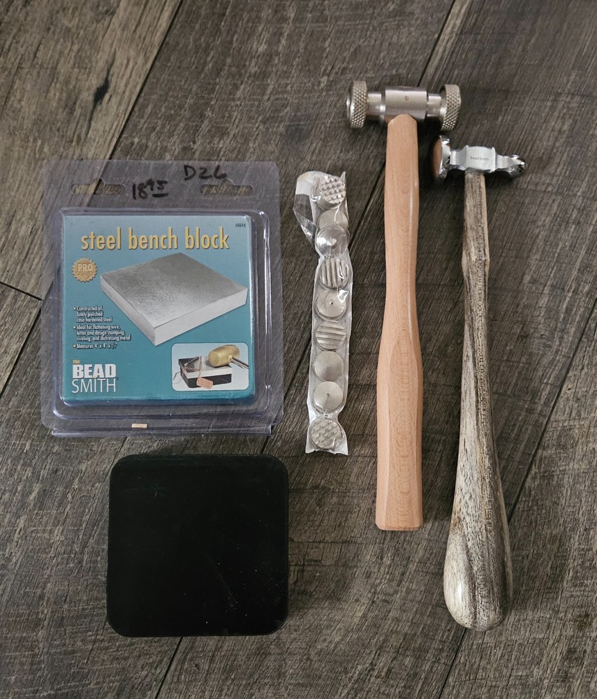 Craft and Art Texturing Hammer 9 Faces, Chasing Hammer, Steel & Rubber Blocks