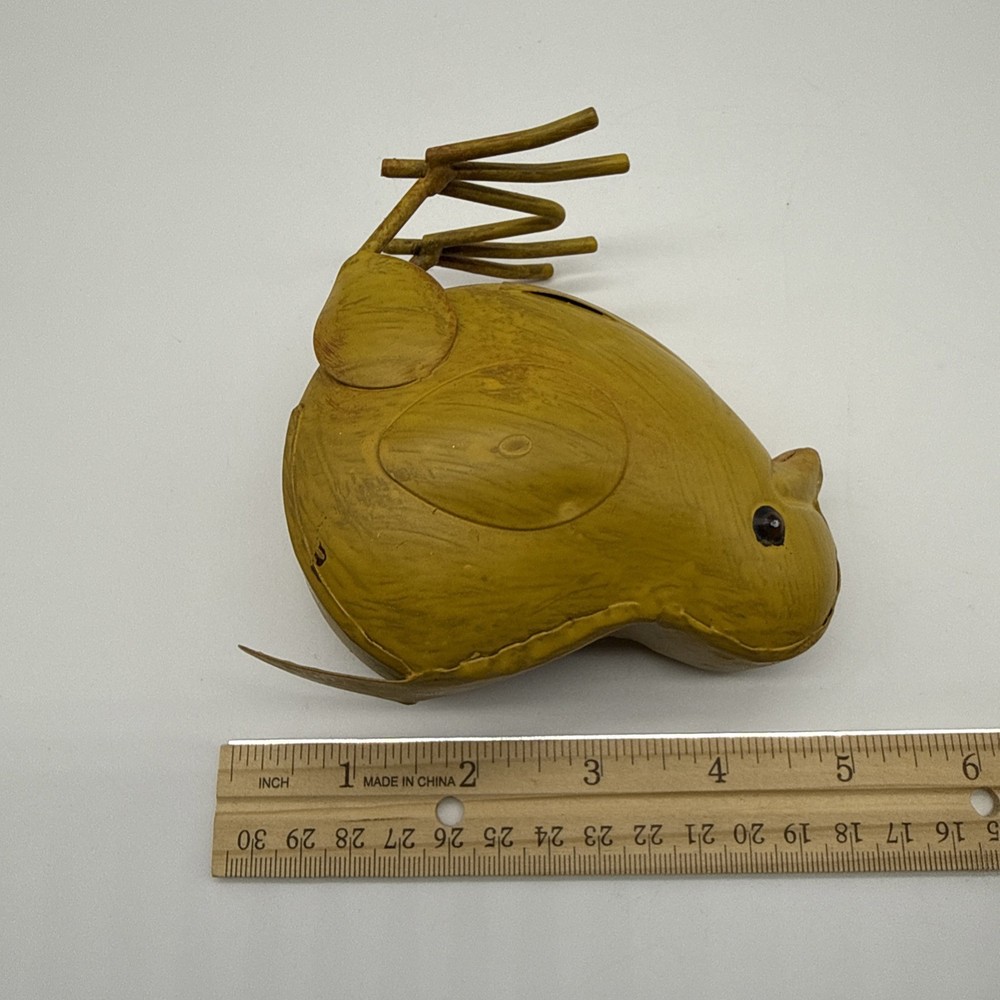 Yellow Rustic Painted Metal Decorative Chick
