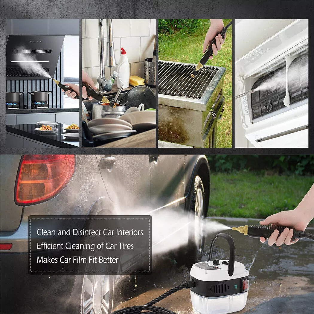 Portable 2500W White Handheld Steam Cleaner - High Temp for Home & Car Detailing