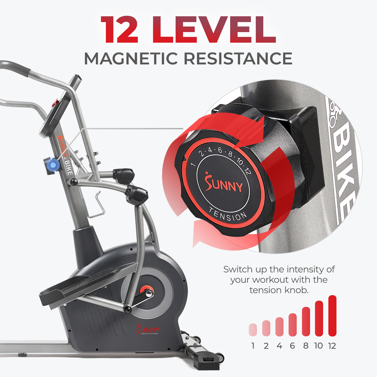 Sunny Health Fitness Elite Recumbent Cross Trainer Elliptical Machine RBE420049