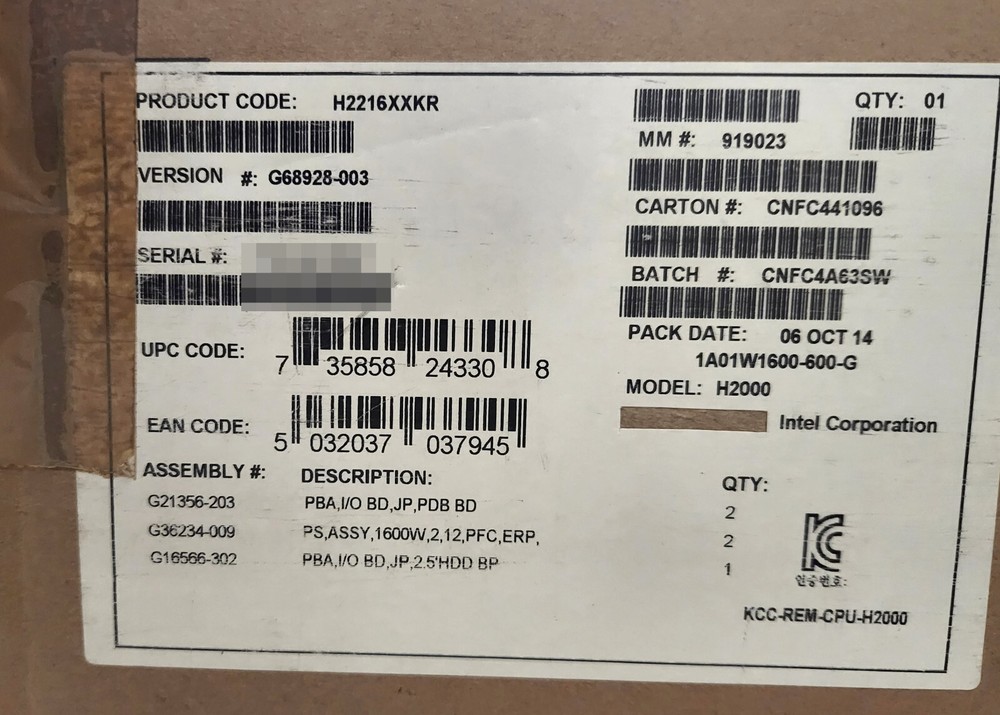 Intel H2216XXKR 2U 4-Node High Performance Computing Server Chassis