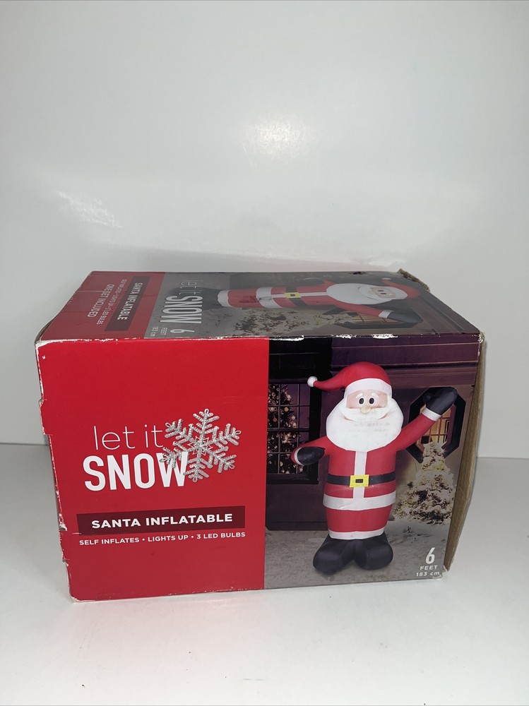 6 ft Santa Inflatable Let It Snow 6’ New Open Box - Never Used -