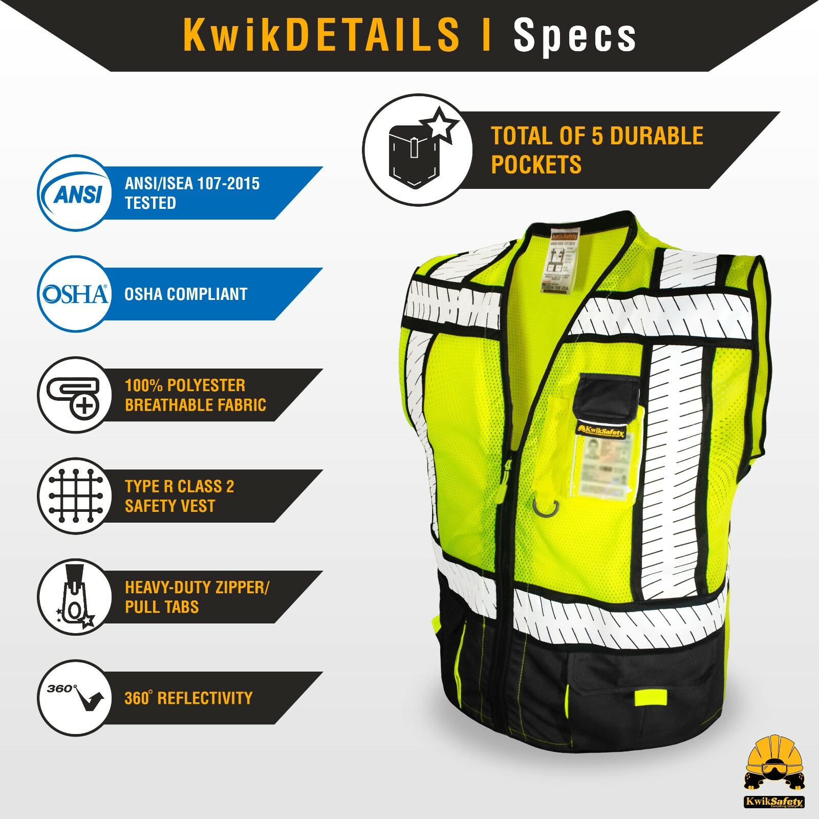 KwikSafety SPECIALIST | ANSI Class 2 Fishbone Safety Vest